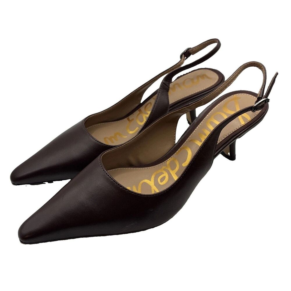 Sam Edelman Bianka Slingback Pumps Women’s 7.5 Brown Leather New